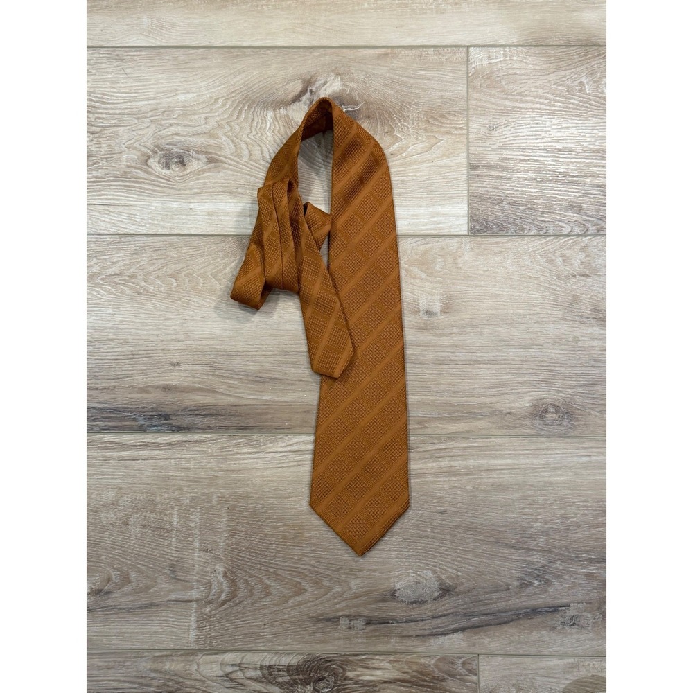 Stern & Field Mens Brown Textured Stripe Polyester Neck Tie NWT VIntage 70s - Picture 3 of 5
